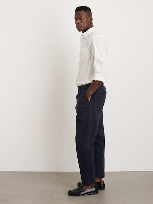 on model image of Standard Pleated Chino Pant