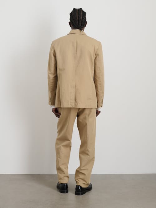 on model image of Grant Cotton Linen Blazer