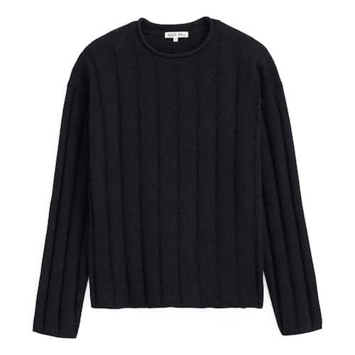 laydown image of James Marled Cotton Linen Ribbed Sweater