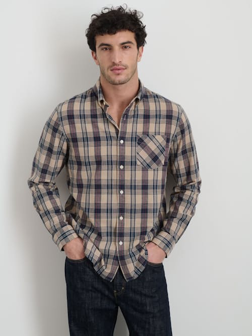 on model image of Madras Mill Shirt
