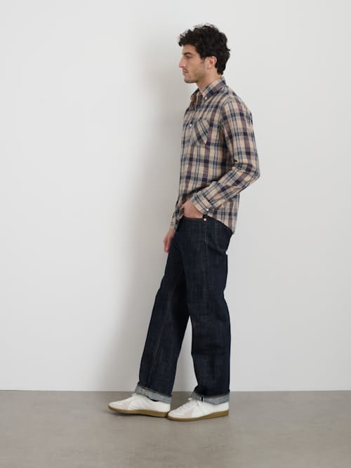 on model image of Madras Mill Shirt