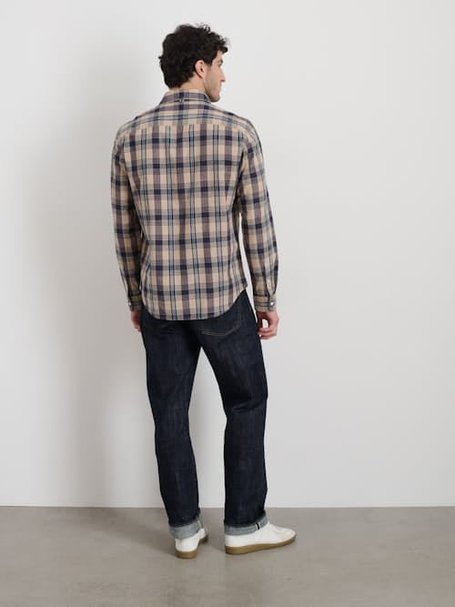 on model image of Madras Mill Shirt