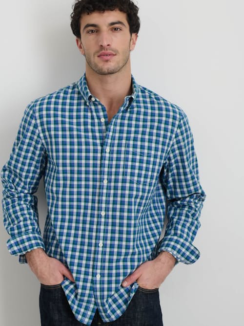 on model image of Madras Mill Shirt
