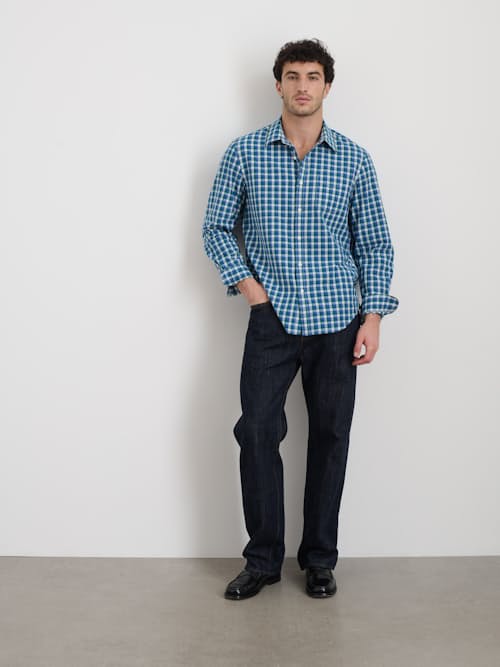 on model image of Madras Mill Shirt
