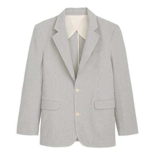 laydown image of Grant Cotton Seersucker Blazer