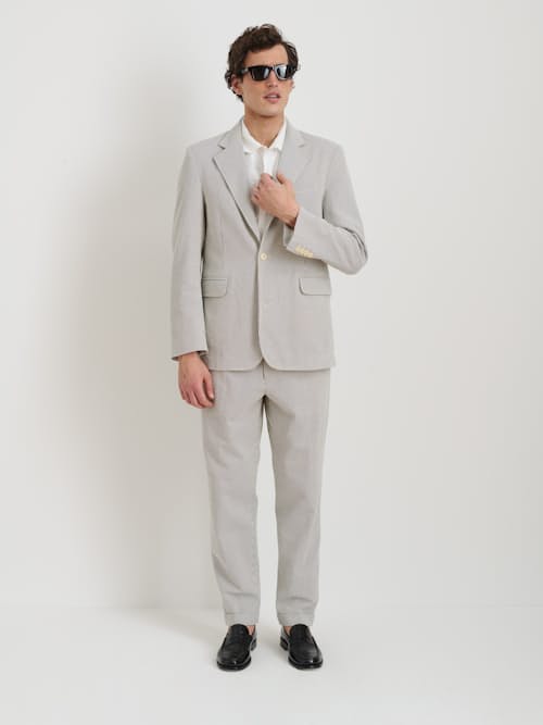 on model image of Grant Cotton Seersucker Blazer