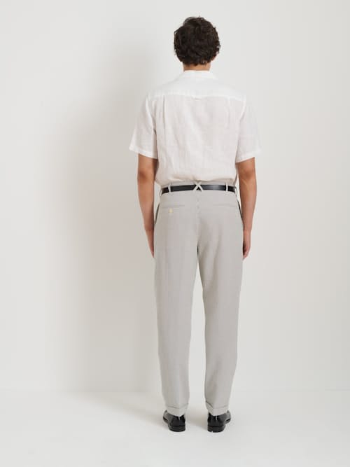 on model image of Grant Cotton Seersucker Pant
