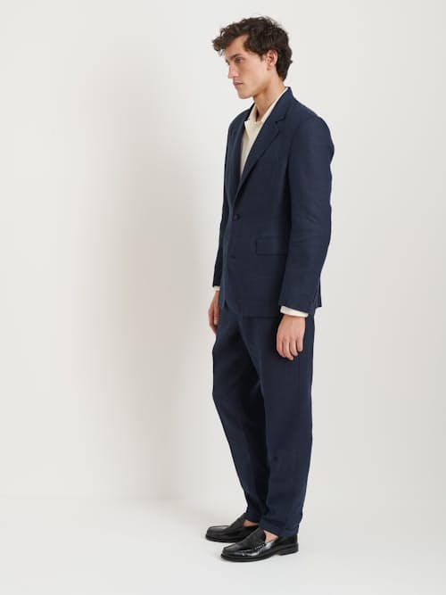 on model image of Cooper Linen Blazer