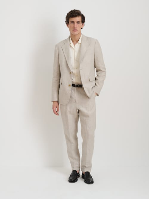 on model image of Cooper Linen Blazer