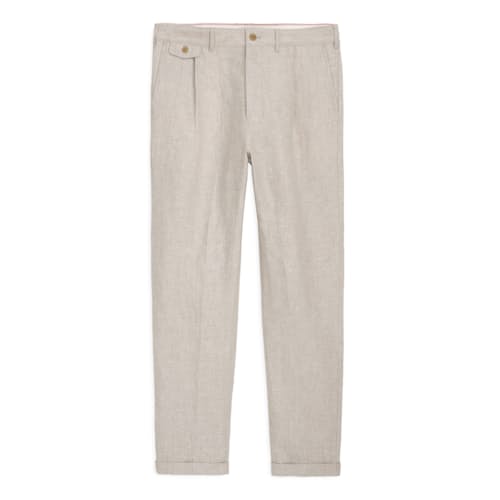 laydown image of Standard Pleated Linen Pant