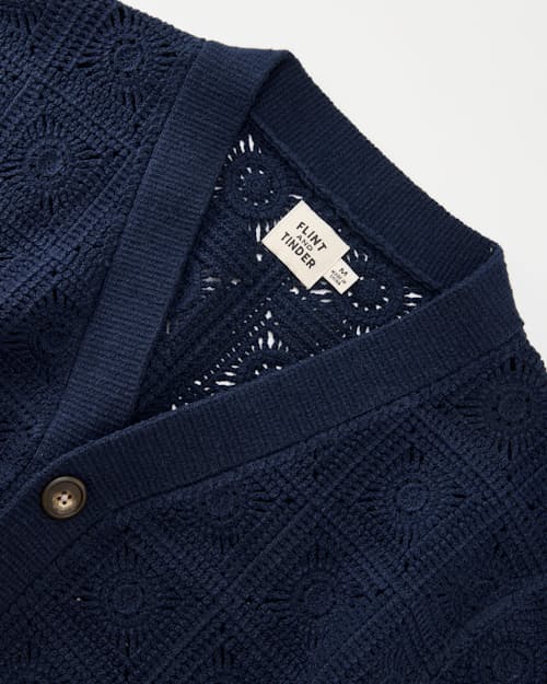laydown detail image of Crochet Knit Cardigan