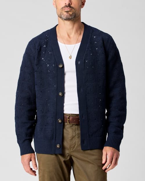 lifestyle image of Crochet Knit Cardigan
