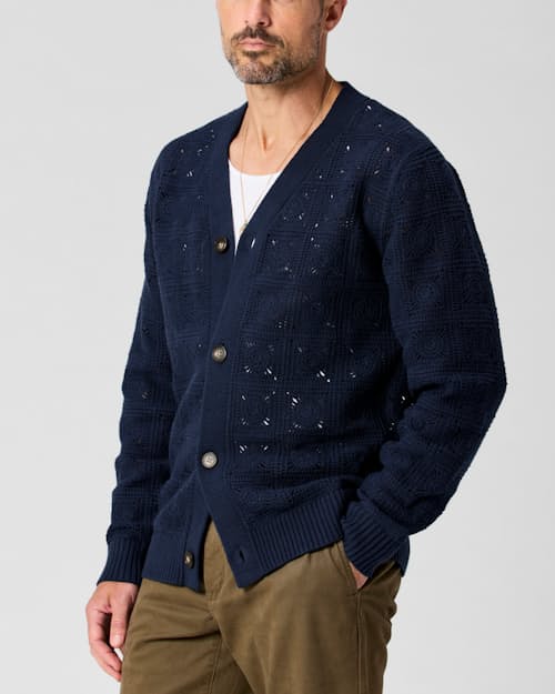 lifestyle image of Crochet Knit Cardigan