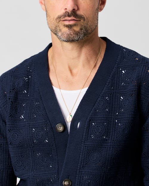 lifestyle image of Crochet Knit Cardigan