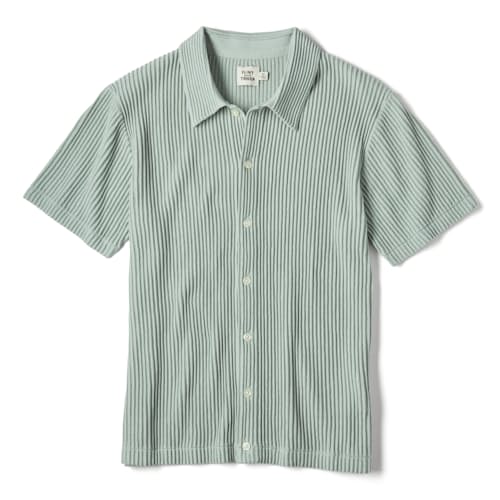 laydown image of Ribbed Button-Up Sweater Polo