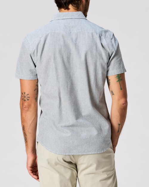 on model image of Hemp Classic Short Sleeve Button Down