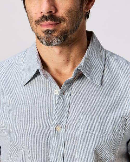 on model image of Hemp Classic Short Sleeve Button Down