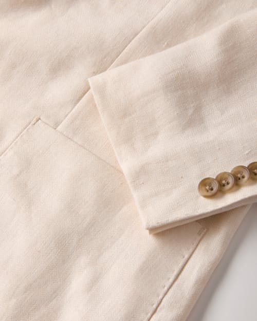 laydown detail image of The Stevens Linen Herringbone Blazer