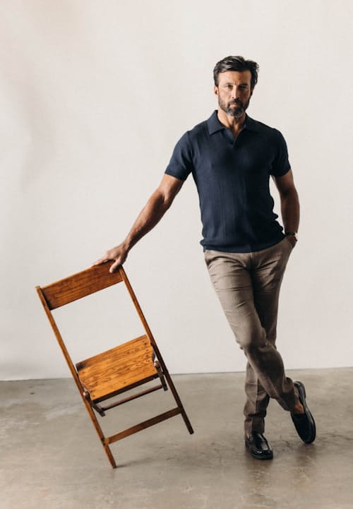 on model image of The Valencia Sweater Polo
