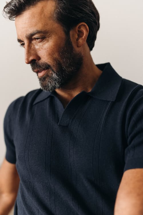 on model image of The Valencia Sweater Polo