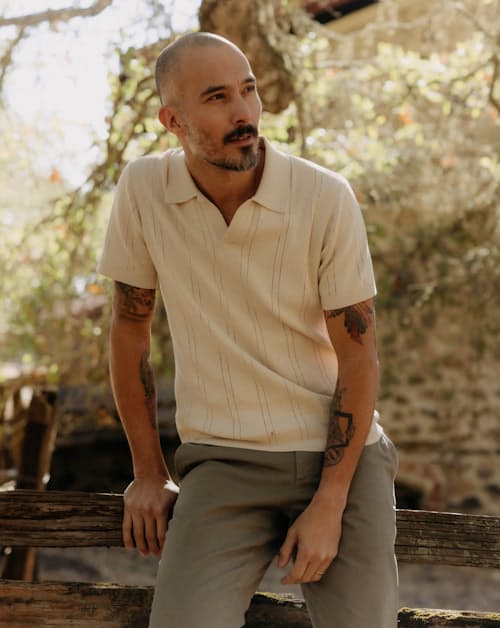 lifestyle image of The Valencia Sweater Polo