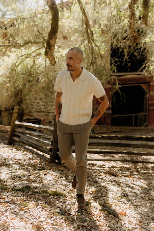 lifestyle image of The Valencia Sweater Polo