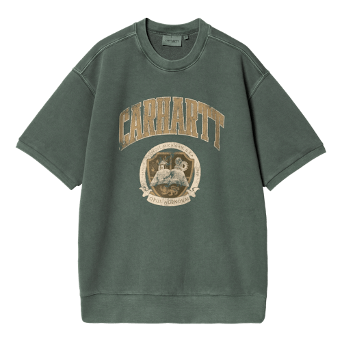 lifestyle image of Collegiate Library Short Sleeve Crew Sweatshirt