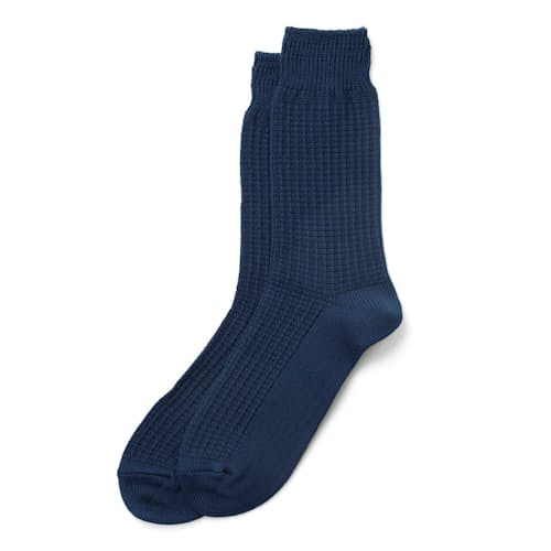 laydown image of Cotton Waffle Crew Socks