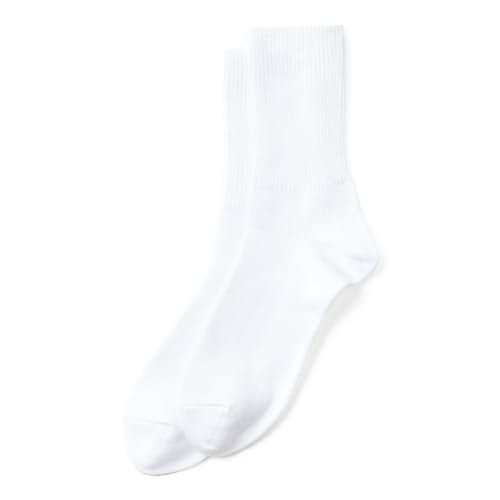 laydown image of Ribbed Organic Cotton Daily Crew Socks
