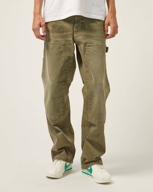 on model image of Double Knee Carpenter Jean