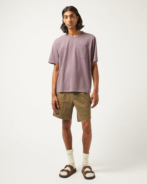 on model image of Heavy Twill Pleated Short