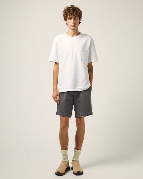 on model image of Heavy Twill Pleated Short