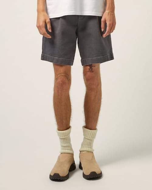 on model image of Heavy Twill Pleated Short