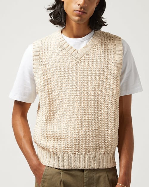on model image of Mercerized Pima Cotton Vest