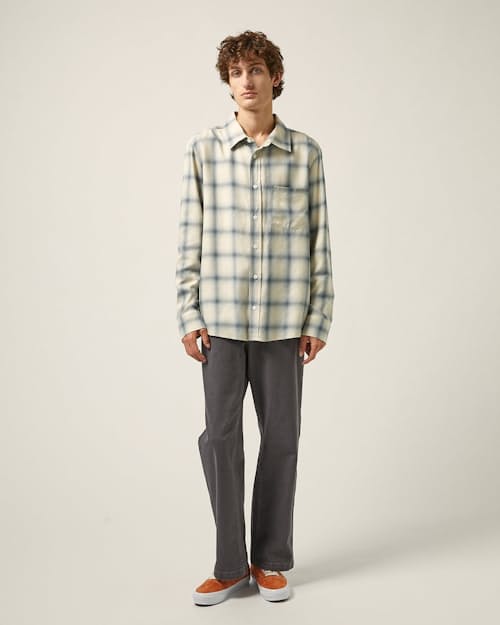 on model image of Shadow Spring Check Long Sleeve Shirt