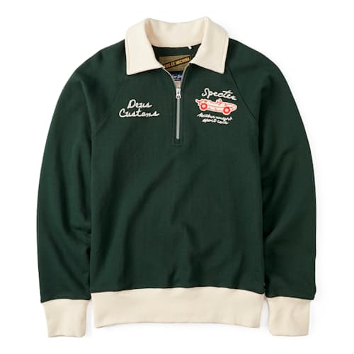 laydown image of Specter Race Car Quarter Zip Sweater
