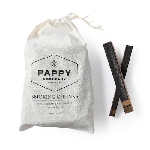 laydown image of Pappy Bourbon Barrel Stave Smoking Chunks