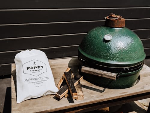 lifestyle image of Pappy Bourbon Barrel Stave Smoking Chunks