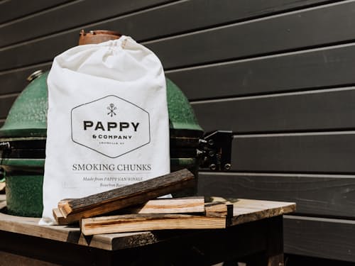 lifestyle image of Pappy Bourbon Barrel Stave Smoking Chunks