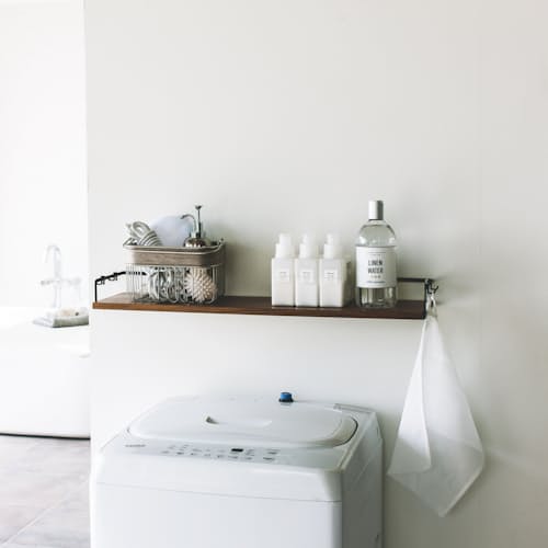 lifestyle image of Wall Mounted Wood Shelf