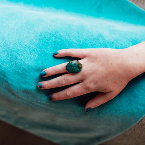 laydown image of Azurite Adjustable Ring