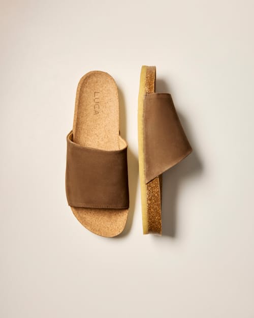 laydown detail image of Leather Slide