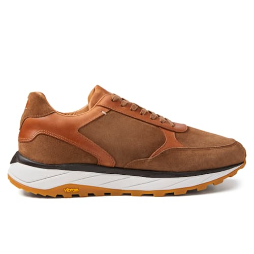 laydown image of Leather and Suede Runner