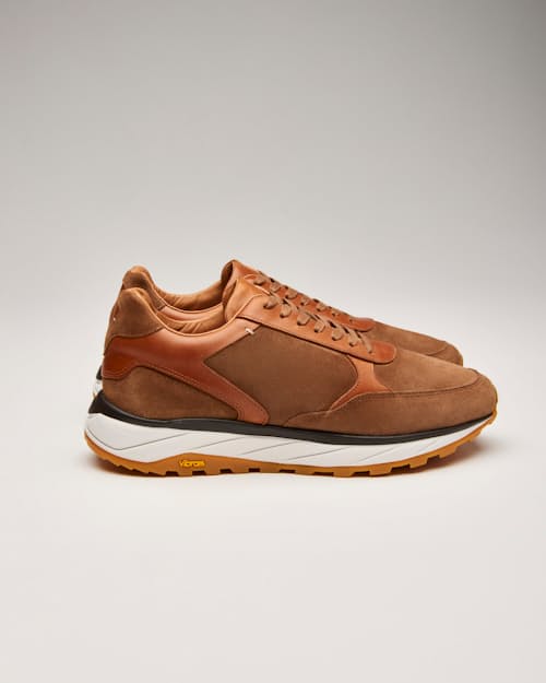 laydown image of Leather and Suede Runner