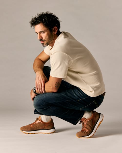 lifestyle image of Leather and Suede Runner