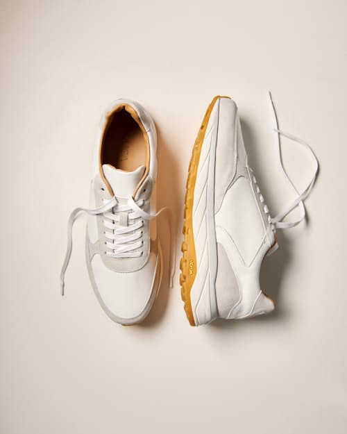 laydown detail image of Leather and Suede Runner
