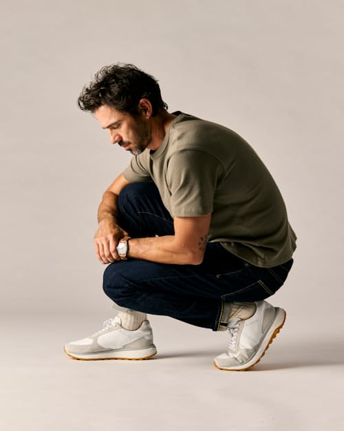 lifestyle image of Leather and Suede Runner