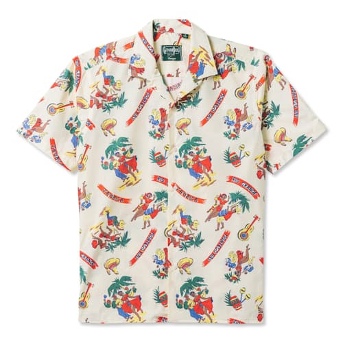 laydown image of Jamaica Gift Shop Camp Collar Shirt