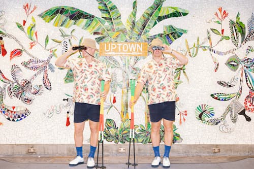 lifestyle image of Jamaica Gift Shop Camp Collar Shirt