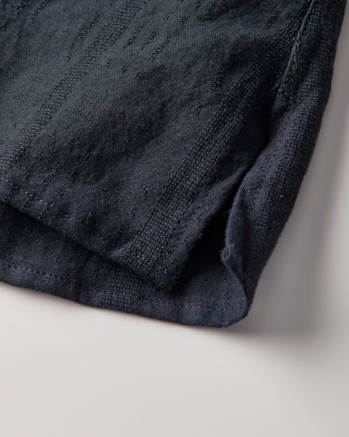 laydown detail image of Cotton Linen Dobby Stripe Camp Collar Shirt